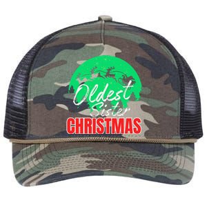 Christmas Funny Oldest Sister Matching Sibling Family Retro Rope Trucker Hat Cap