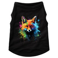 Cool Fox On Colorful Painted Fox Doggie Tank