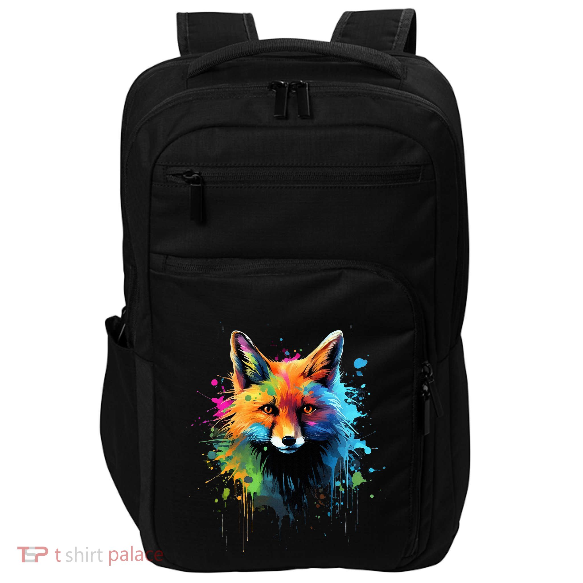 Cool Fox On Colorful Painted Fox Impact Tech Backpack
