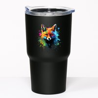 Cool Fox On Colorful Painted Fox Tumbler