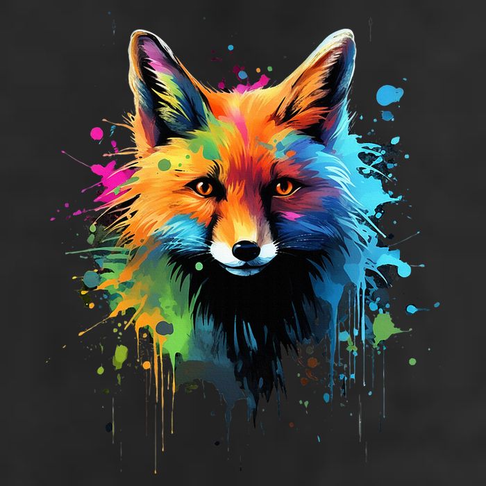 Cool Fox On Colorful Painted Fox Tumbler