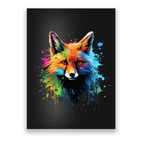 Cool Fox On Colorful Painted Fox Poster