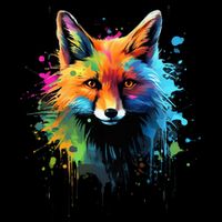 Cool Fox On Colorful Painted Fox Poster
