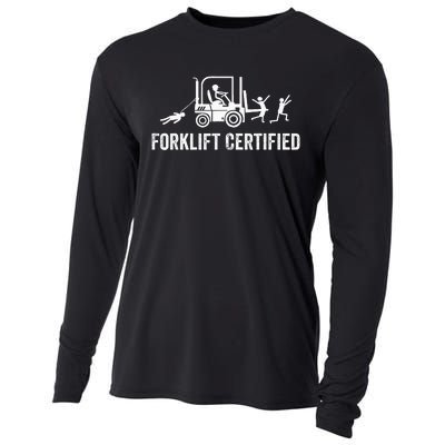 Certified Forklift Operator Funny Fork Lift Driver Cooling Performance Long Sleeve Crew