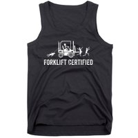 Certified Forklift Operator Funny Fork Lift Driver Tank Top