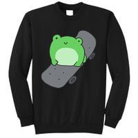 Cute Frog On Skateboard Kawaii Aesthetic Frog Sweatshirt