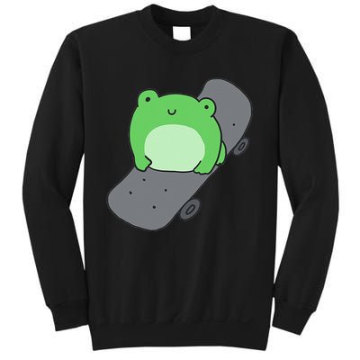 Cute Frog On Skateboard Kawaii Aesthetic Frog Sweatshirt