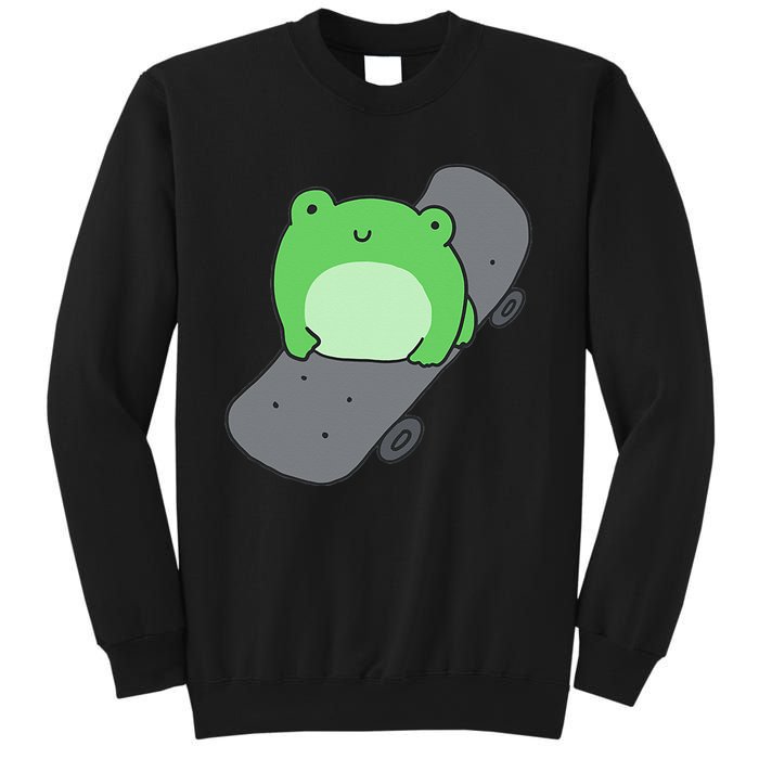 Cute Frog On Skateboard Kawaii Aesthetic Frog Sweatshirt