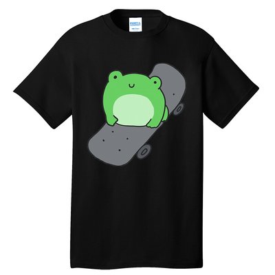 Cute Frog On Skateboard Kawaii Aesthetic Frog Tall T-Shirt