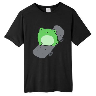 Cute Frog On Skateboard Kawaii Aesthetic Frog Tall Fusion ChromaSoft Performance T-Shirt