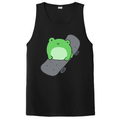 Cute Frog On Skateboard Kawaii Aesthetic Frog PosiCharge Competitor Tank