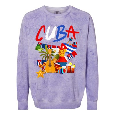 Cuban Flag Outfit Ideas Hispanic Cuba Flag Colorblast Crewneck Sweatshirt