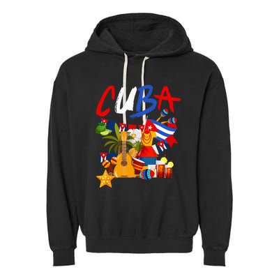 Cuban Flag Outfit Ideas Hispanic Cuba Flag Garment-Dyed Fleece Hoodie