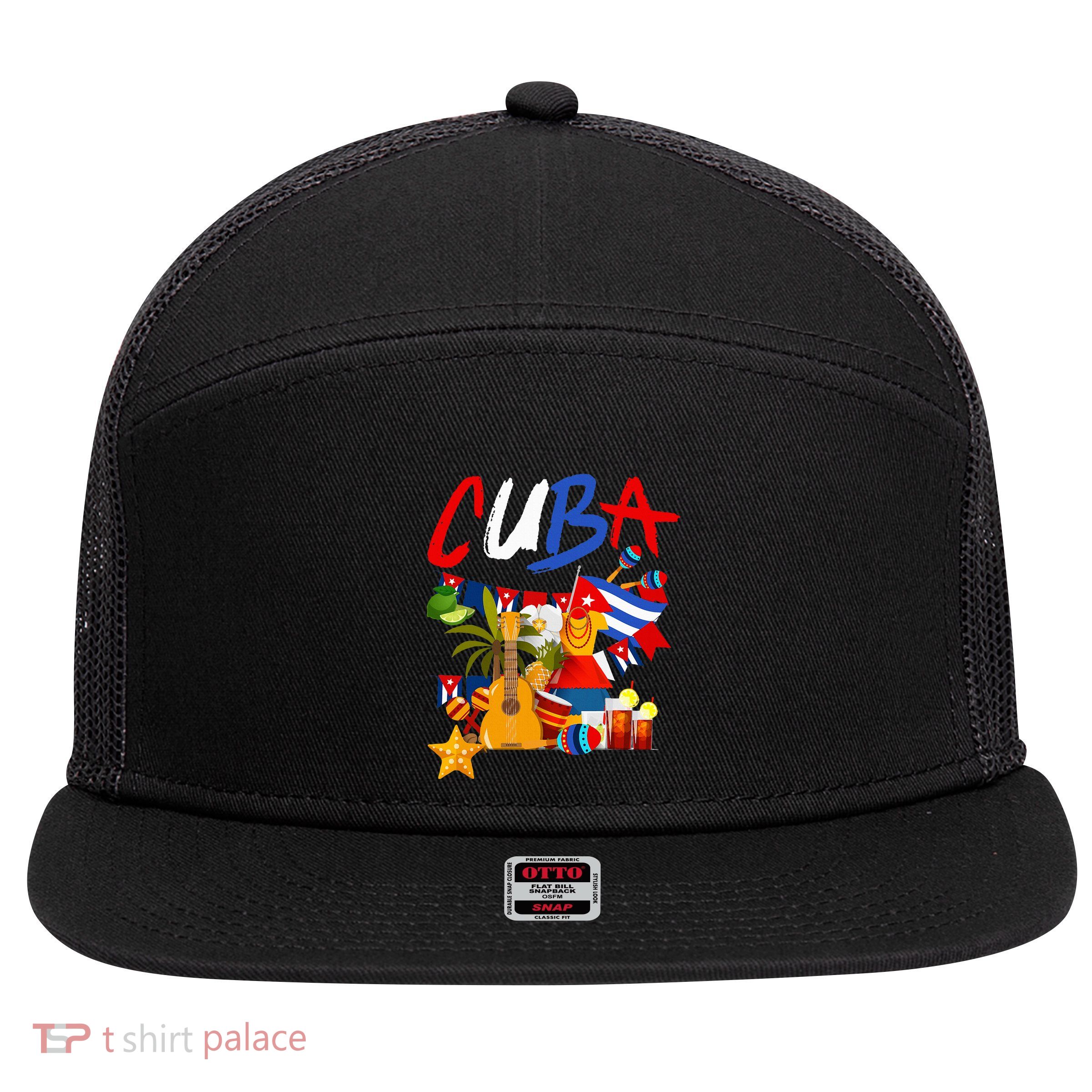 Cuban Flag Outfit Ideas Hispanic Cuba Flag 7 Panel Mesh Trucker Snapback Hat