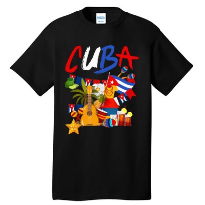 Cuban Flag Outfit Ideas Hispanic Cuba Flag Tall T-Shirt