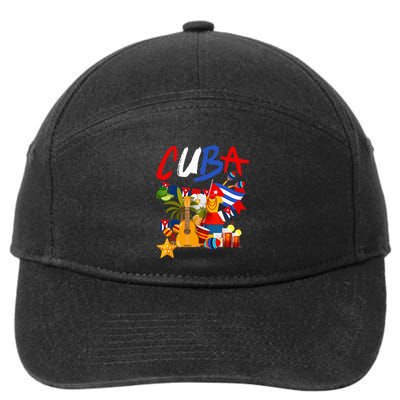 Cuban Flag Outfit Ideas Hispanic Cuba Flag 7-Panel Snapback Hat