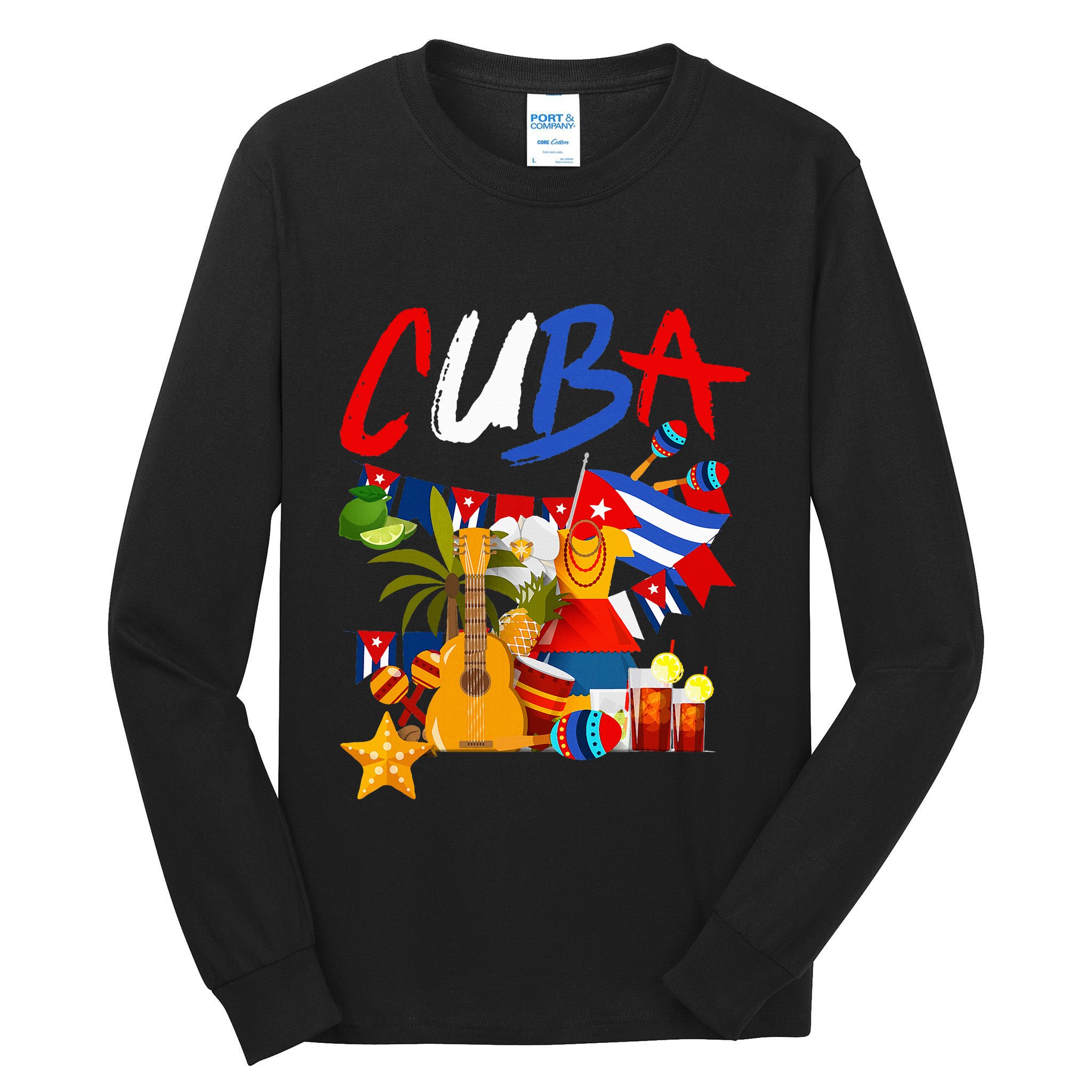 Cuban Flag Outfit Ideas Hispanic Cuba Flag Tall Long Sleeve T-Shirt