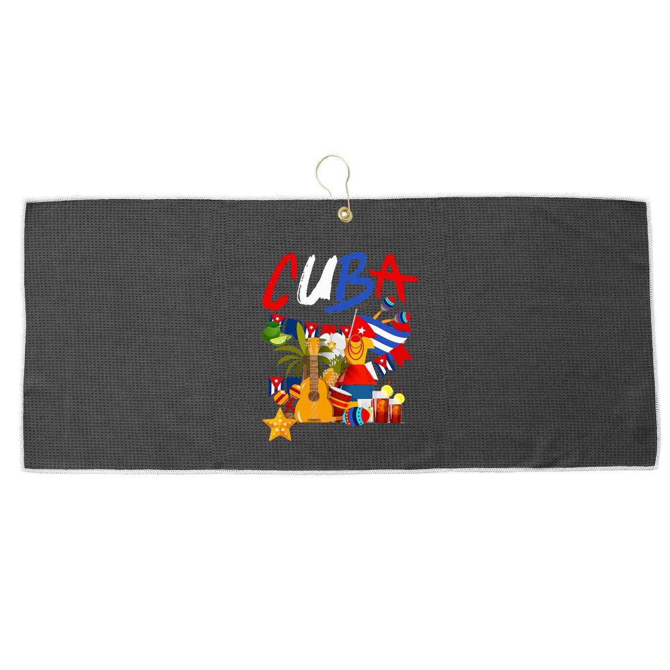 Cuban Flag Outfit Ideas Hispanic Cuba Flag Large Microfiber Waffle Golf Towel