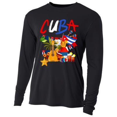 Cuban Flag Outfit Ideas Hispanic Cuba Flag Cooling Performance Long Sleeve Crew