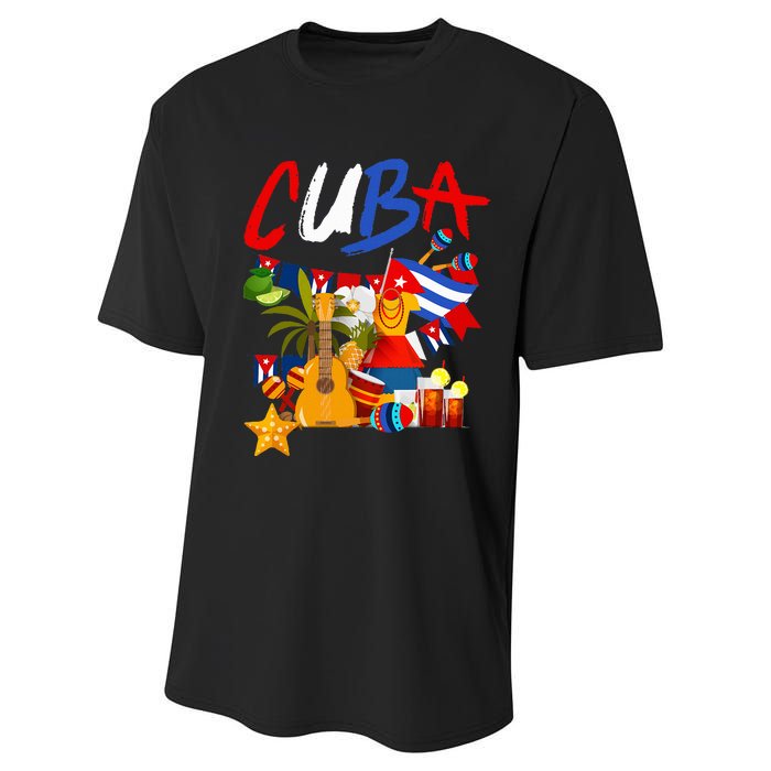 Cuban Flag Outfit Ideas Hispanic Cuba Flag Performance Sprint T-Shirt