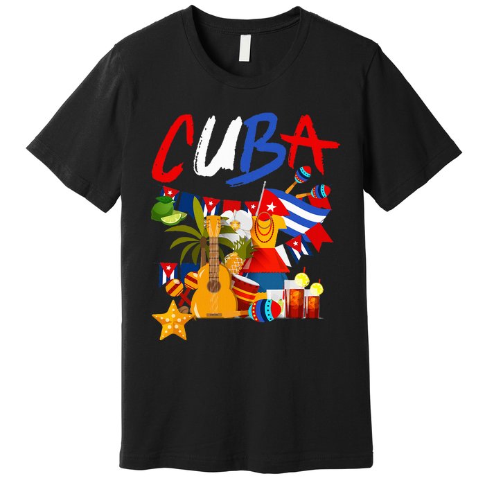 Cuban Flag Outfit Ideas Hispanic Cuba Flag Premium T-Shirt