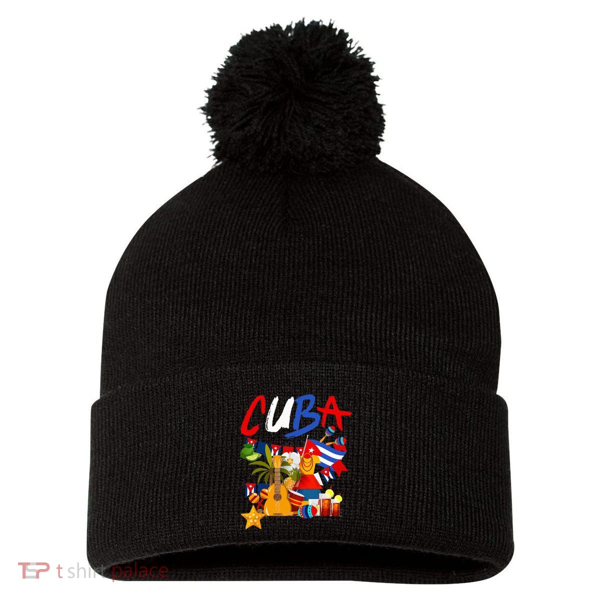 Cuban Flag Outfit Ideas Hispanic Cuba Flag Pom Pom 12in Knit Beanie