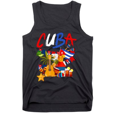 Cuban Flag Outfit Ideas Hispanic Cuba Flag Tank Top