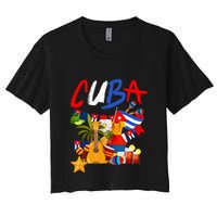 Cuban Flag Outfit Ideas Hispanic Cuba Flag Women's Crop Top Tee