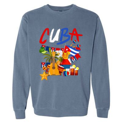 Cuban Flag Outfit Ideas Hispanic Cuba Flag Garment-Dyed Sweatshirt