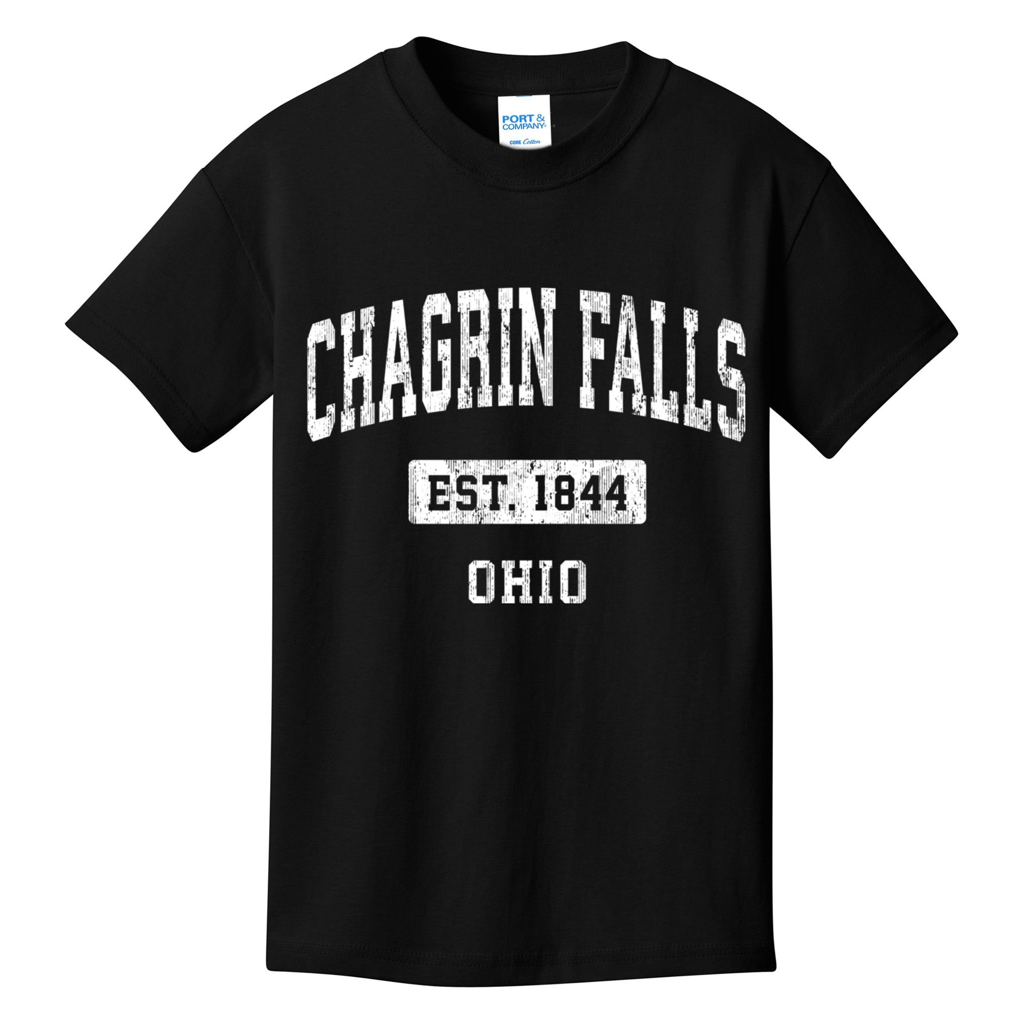 Chagrin Falls Ohio Oh Vintage Sports Established Kids T-Shirt