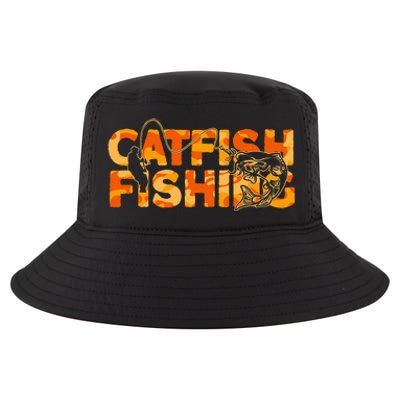 Catfish Fisherman Orange Camouflage Catfish Fishing Cool Comfort Performance Bucket Hat