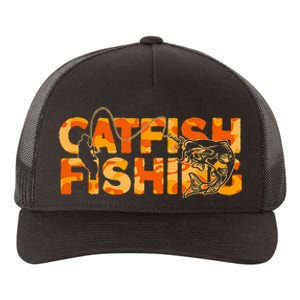 Catfish Fisherman Orange Camouflage Catfish Fishing Yupoong Adult 5-Panel Trucker Hat