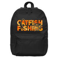 Catfish Fisherman Orange Camouflage Catfish Fishing 16 in Basic Backpack