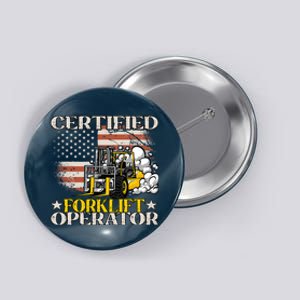 Certified Forklift Operator Forklift Driver US Flag Button