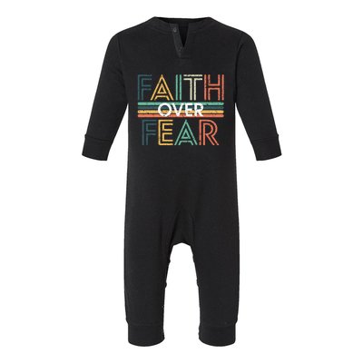 Christian Faith Over Fear Motivational Infant Fleece One Piece