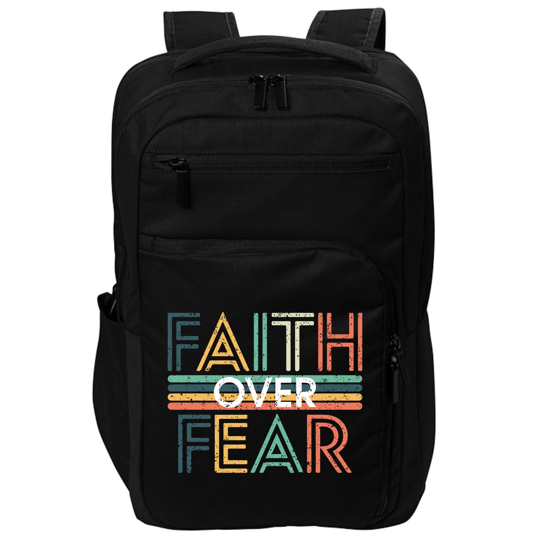 Christian Faith Over Fear Motivational Impact Tech Backpack