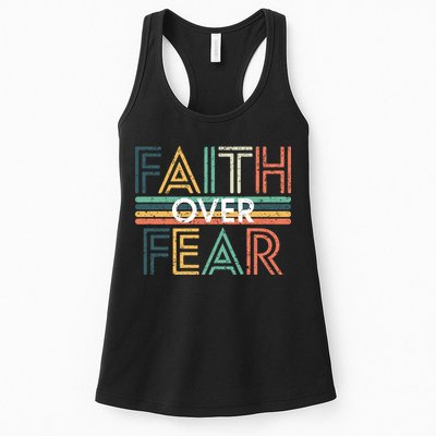 Christian Faith Over Fear Motivational Womens Tank Top