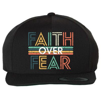 Christian Faith Over Fear Motivational Wool Snapback Cap