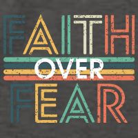 Christian Faith Over Fear Motivational Vector Backpack
