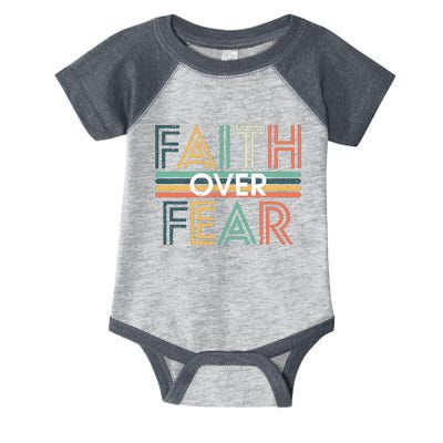 Christian Faith Over Fear Motivational Infant Baby Jersey Bodysuit