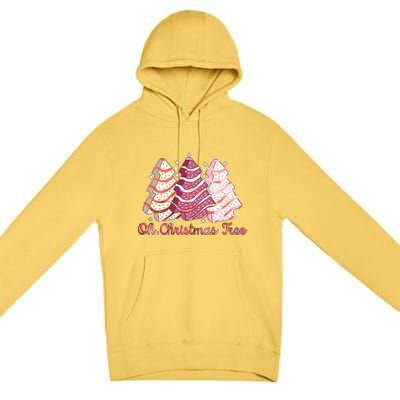 Cute Festive Oh Christmas Tree Snack Cakes Premium Pullover Hoodie