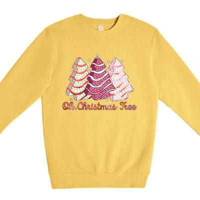 Cute Festive Oh Christmas Tree Snack Cakes Premium Crewneck Sweatshirt