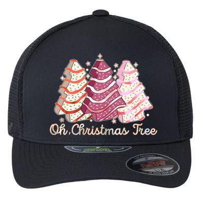 Cute Festive Oh Christmas Tree Snack Cakes Flexfit Unipanel Trucker Cap