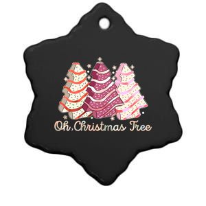 Cute Festive Oh Christmas Tree Snack Cakes Ceramic Star Ornament