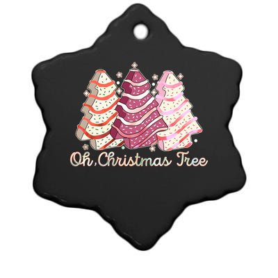 Cute Festive Oh Christmas Tree Snack Cakes Ceramic Star Ornament