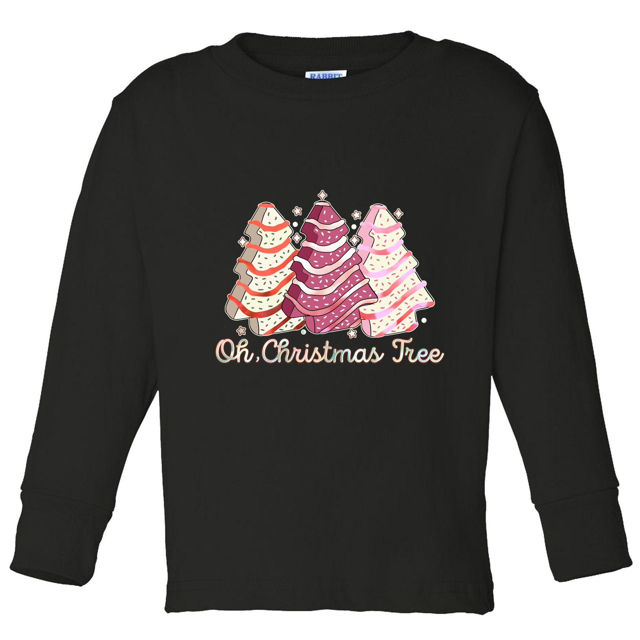 Cute Festive Oh Christmas Tree Snack Cakes Toddler Long Sleeve Shirt