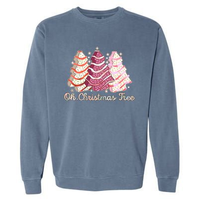 Cute Festive Oh Christmas Tree Snack Cakes Garment-Dyed Sweatshirt