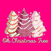 Cute Festive Oh Christmas Tree Snack Cakes Button