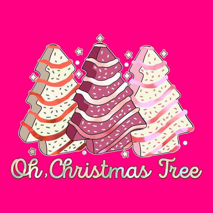 Cute Festive Oh Christmas Tree Snack Cakes Button