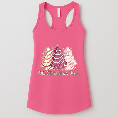 Cute Festive Oh Christmas Tree Snack Cakes Womens Tank Top
